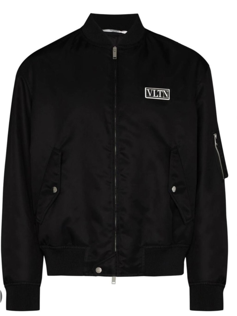Valentino Black Men's Bomber Jacket with VTIN Patch